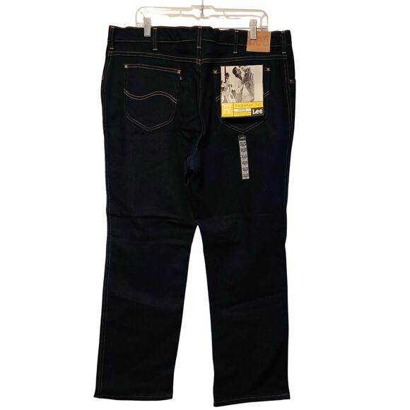 Lee Dark Wash Jeans Regular Fit Stretch 42 x 30 NWT - Picture 3 of 5